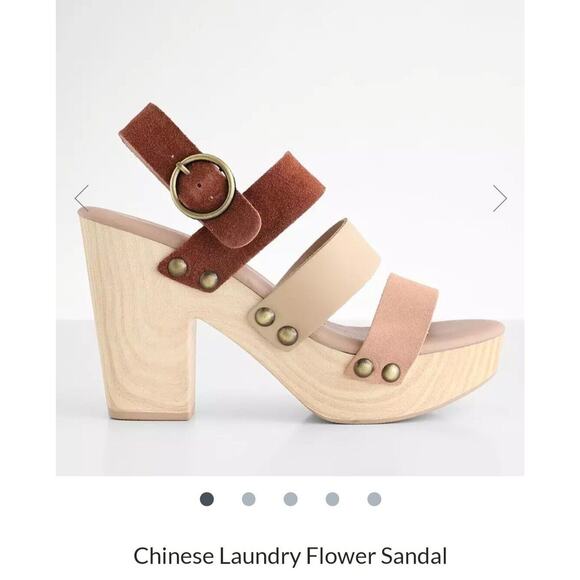 Chinese Laundry Sandal FLOWER Split Suede Platform Rust/Cream Euro 41 Sz 10 NIB - Picture 1 of 4